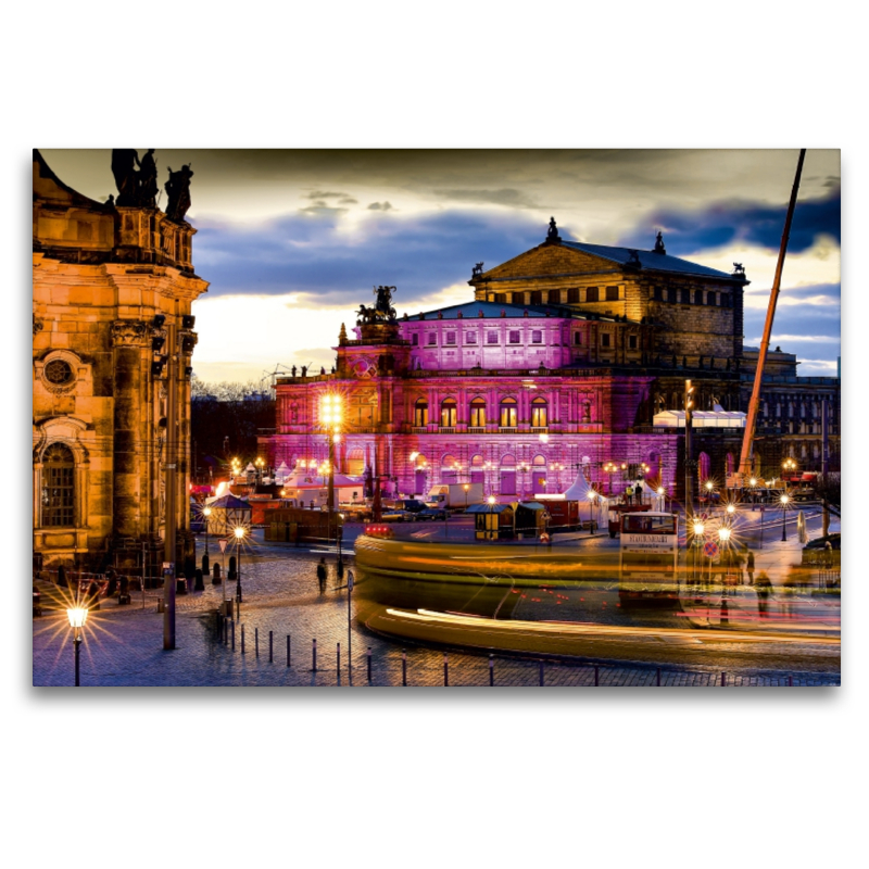 Vorbereitungen auf dem Theaterplatz für den Semperoperball