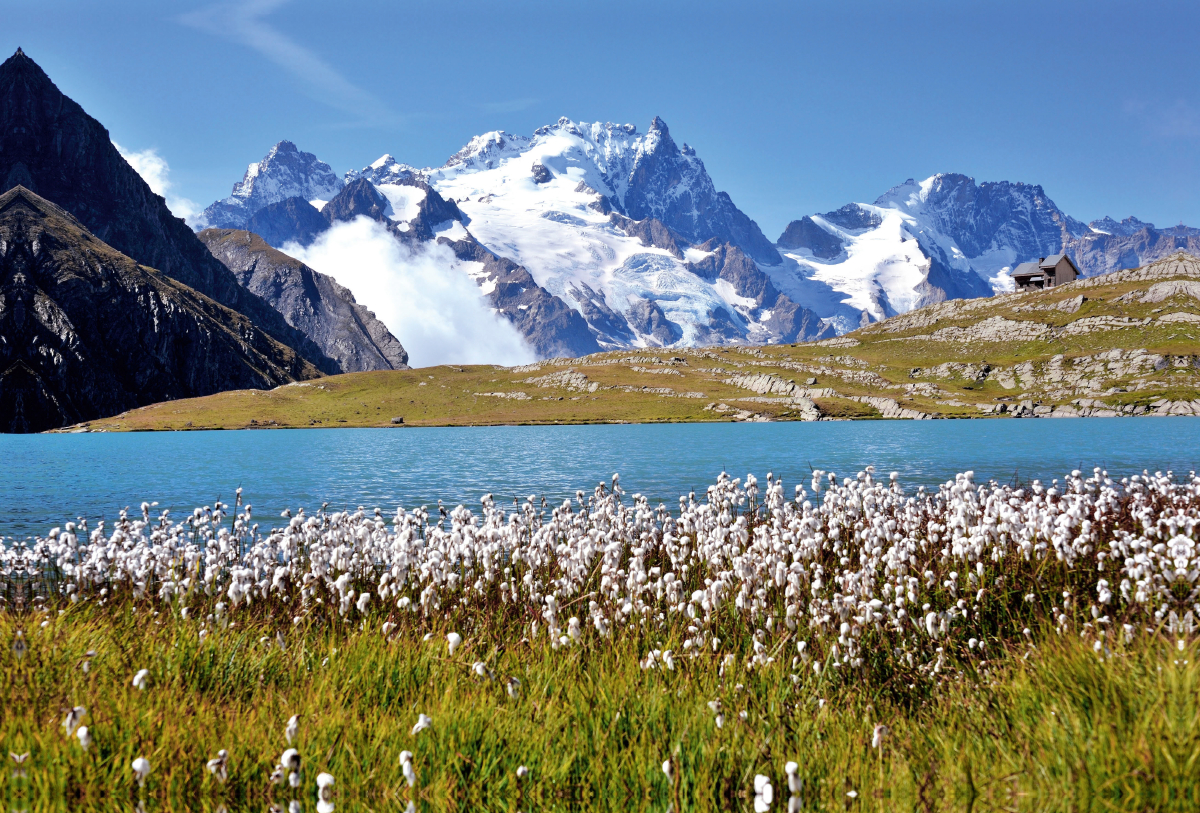 Lac du Goléon und die Gletscher der La Meije