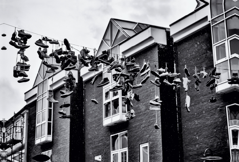 Shoefiti in der Norderstraße