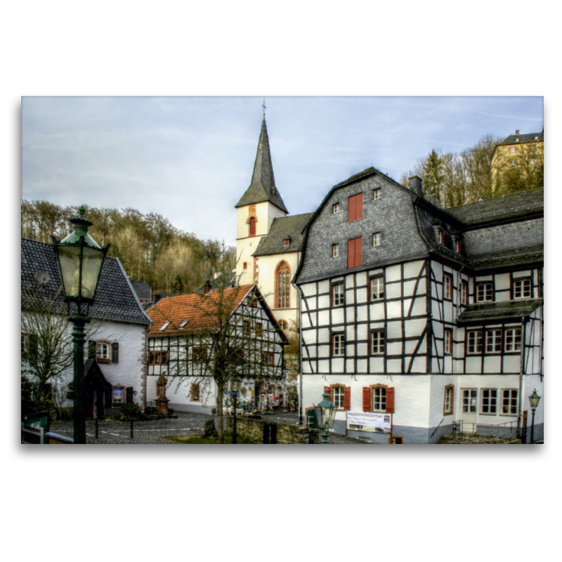 Blick auf das Rathaus und Kirche in Blankenheim