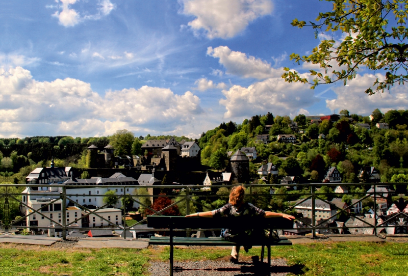 Blick auf Monschau genießen