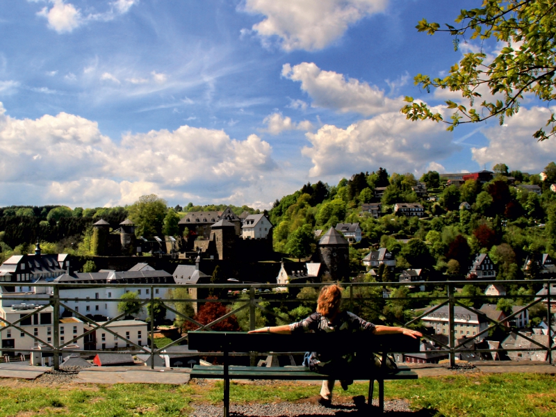 Blick auf Monschau genießen