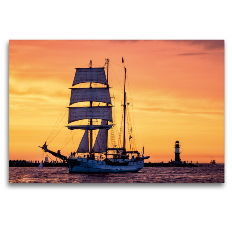 Ein Motiv aus dem Kalender Windjammer auf der Ostsee im Abendlicht