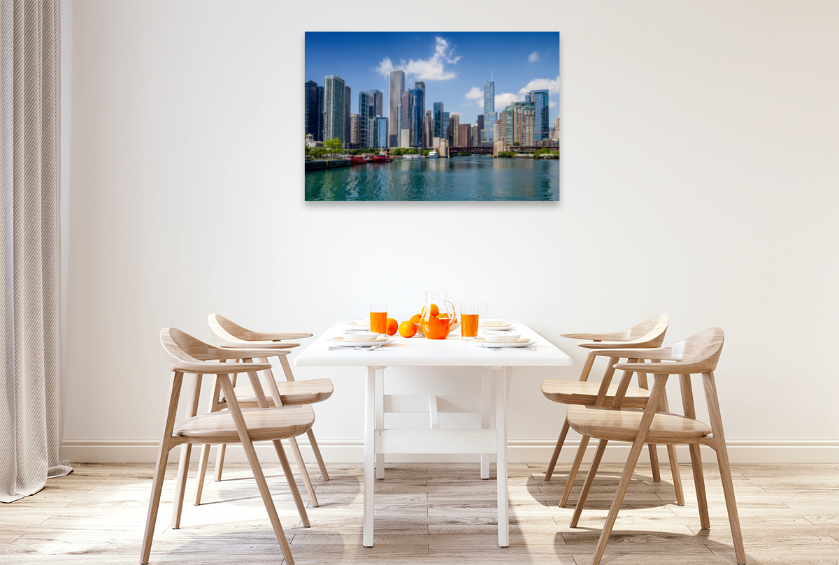 Chicago River und Skyline