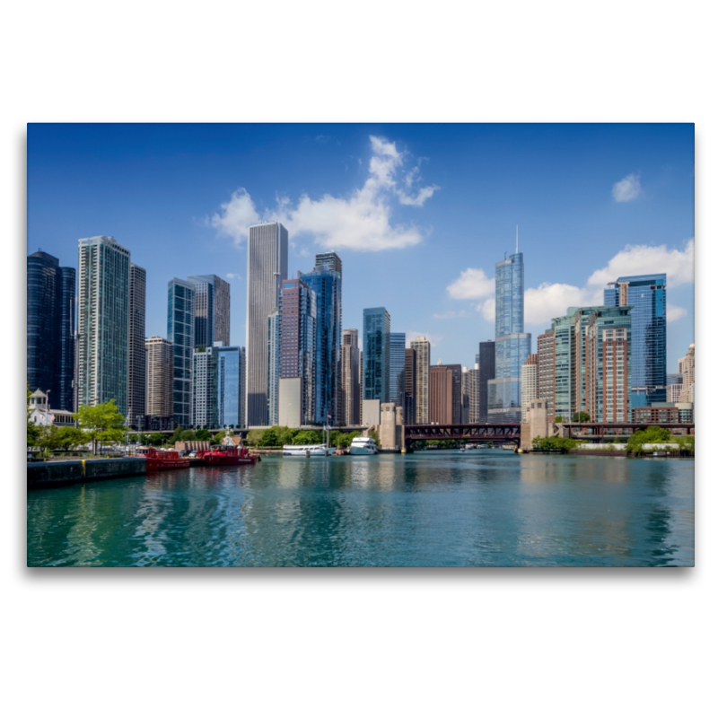 Chicago River und Skyline