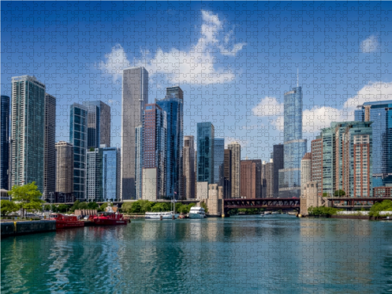 Chicago River und Skyline