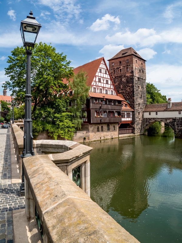 NÜRNBERG Blick von der Maxbrücke zum Henkersteg