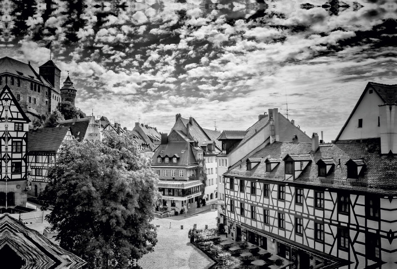 NÜRNBERG Blick auf die Altstadt  Monochrom