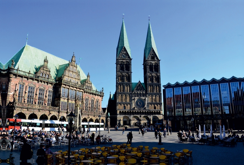 Bremer Marktplatz-Rathaus-St,Petri-Dom, Bremische Bürgerschaft