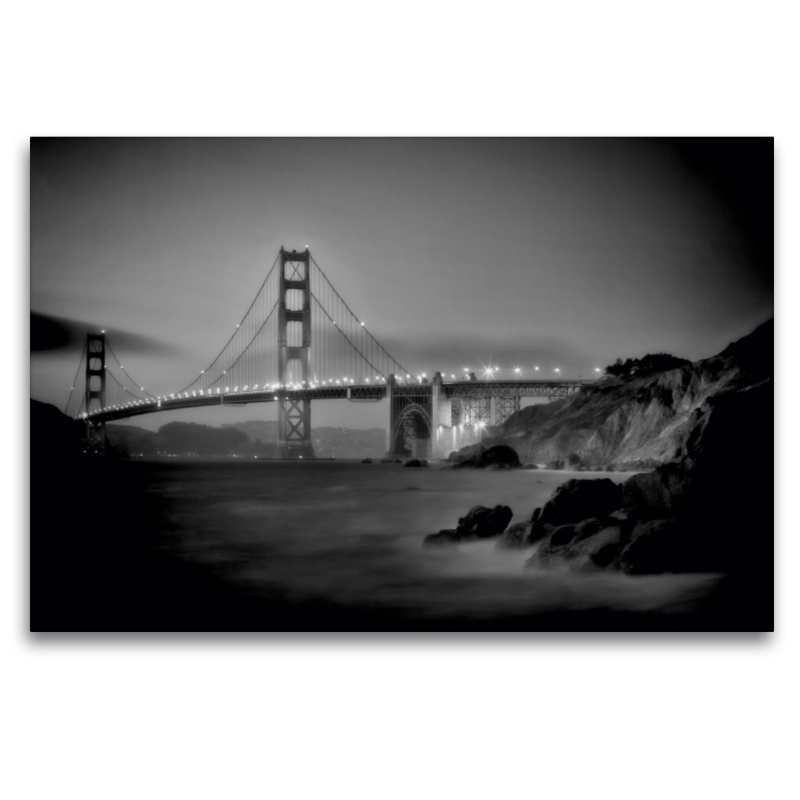 SAN FRANCISCO Baker Beach am Abend  Monochrom