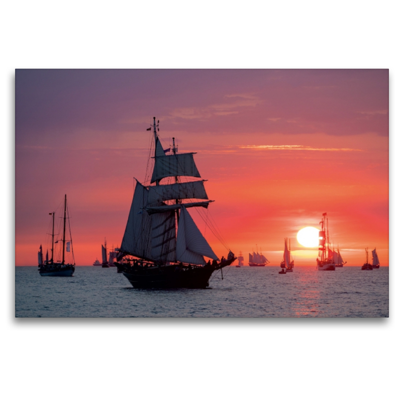 Ein Motiv aus dem Kalender Windjammer auf der Ostsee im Abendlicht