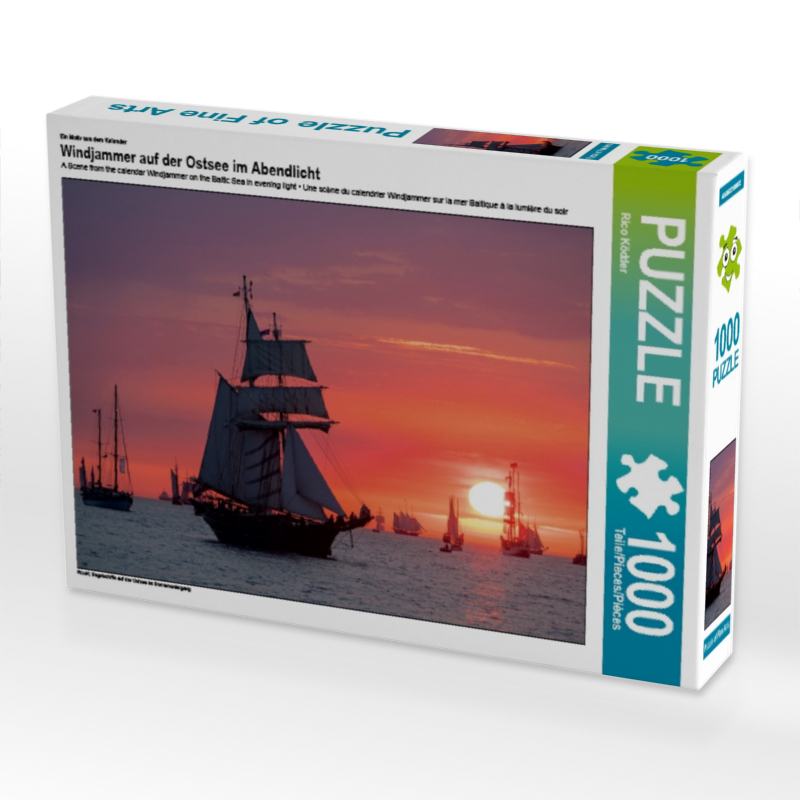 Ein Motiv aus dem Kalender Windjammer auf der Ostsee im Abendlicht