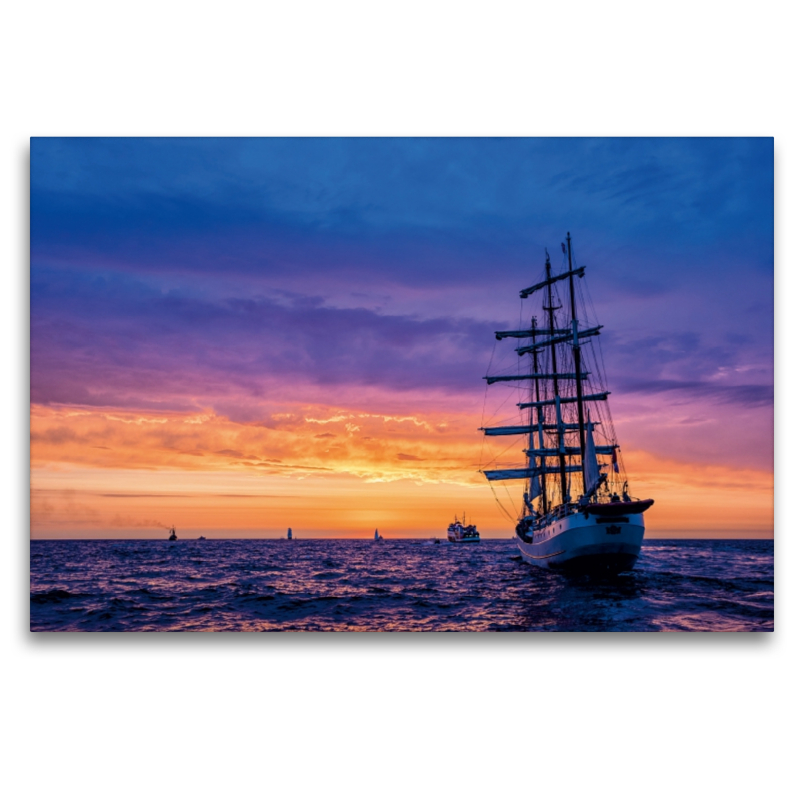 Ein Motiv aus dem Kalender Windjammer auf der Ostsee im Abendlicht