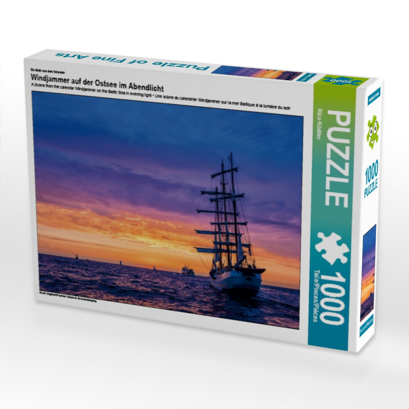 Ein Motiv aus dem Kalender Windjammer auf der Ostsee im Abendlicht