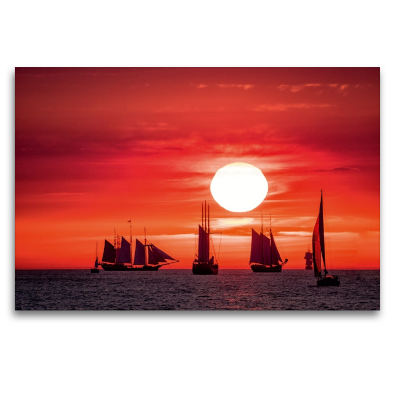 Ein Motiv aus dem Kalender Windjammer auf der Ostsee im Abendlicht