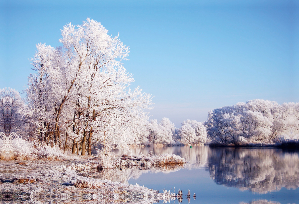 Winterlandschaft an der Havel. Landschaft im Havelland.