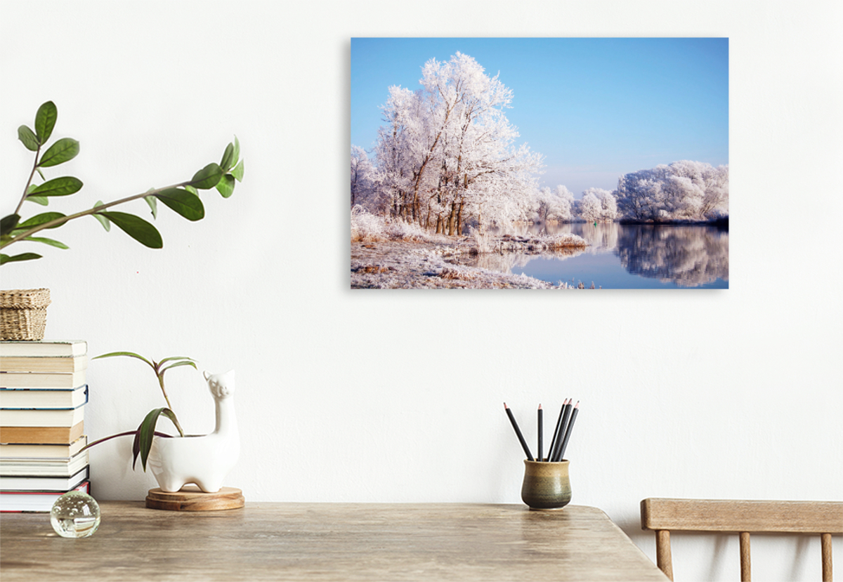 Winterlandschaft an der Havel. Landschaft im Havelland.