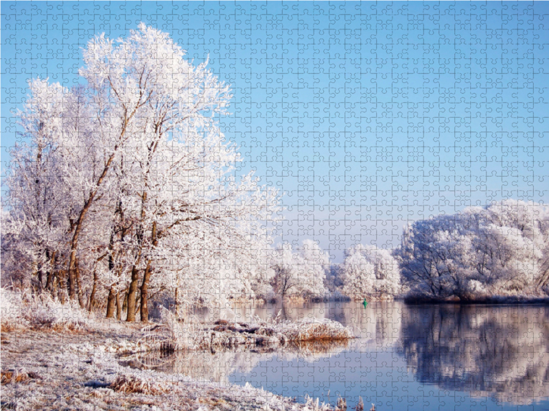 Winterlandschaft an der Havel. Landschaft im Havelland.