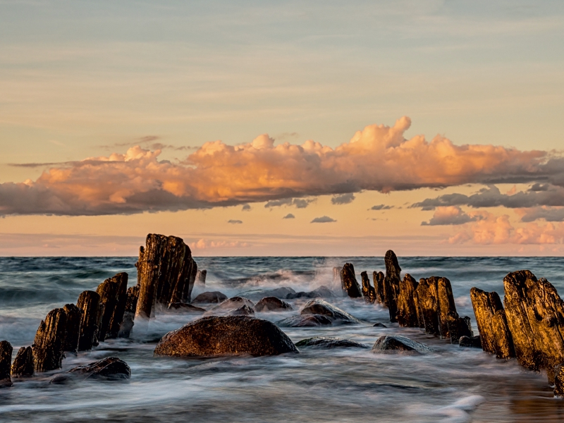 Buhnen an der Ostseeküste