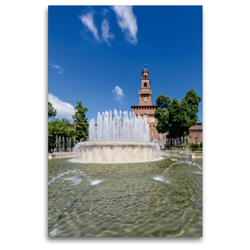 MAILAND Castello Sforzesco mit Fontana di Piazza Castello