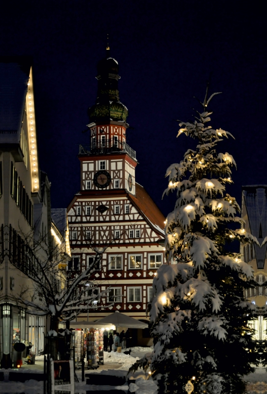 Weihnachtsstimmung vor dem Rathaus