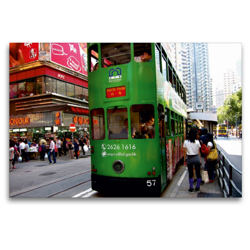 Alte Straßenbahn auf Hongkong Island