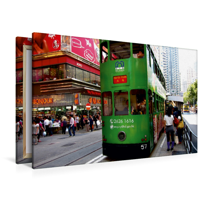 Alte Straßenbahn auf Hongkong Island