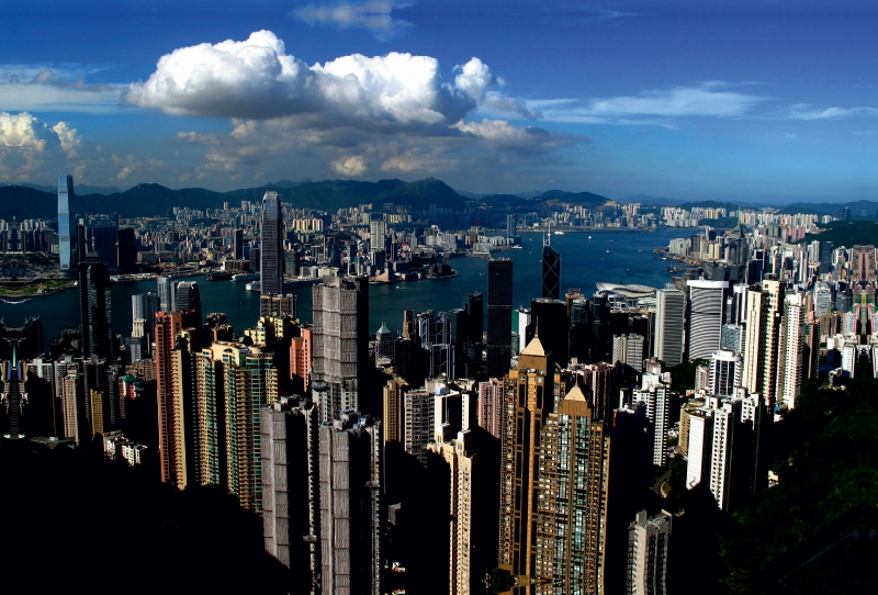 Blick vom Victoria Peak über die Stadt