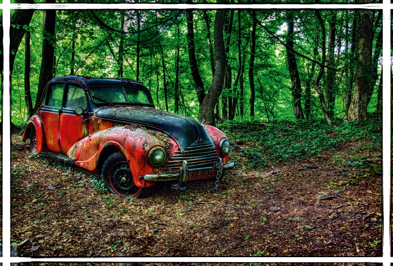 BMW - verlassener im Wald