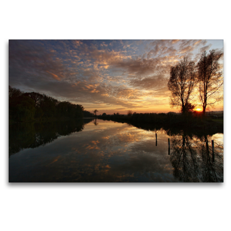 Sonnenuntergang bei Thierhaupten, Bayern