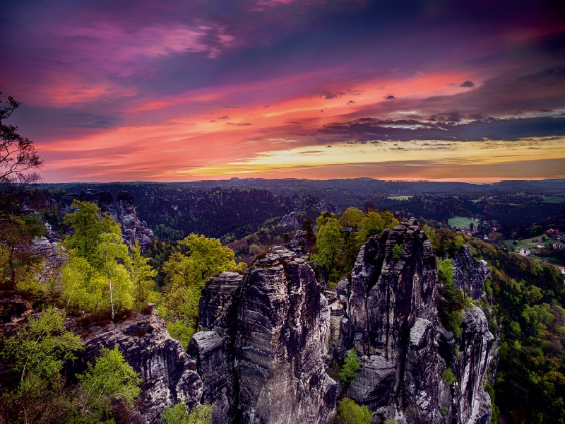 Früh morgens auf der Bastei