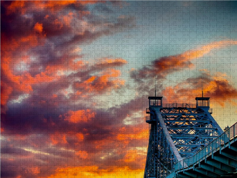 Sonnenuntergang Dresden an der Loschwitzer Brücke