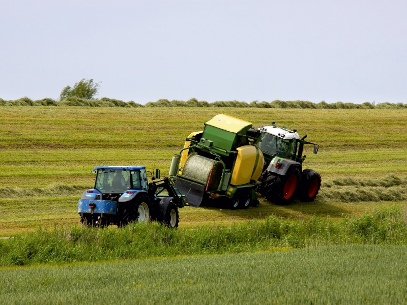 Heuballen Ernte am Deich in Ostfriesland