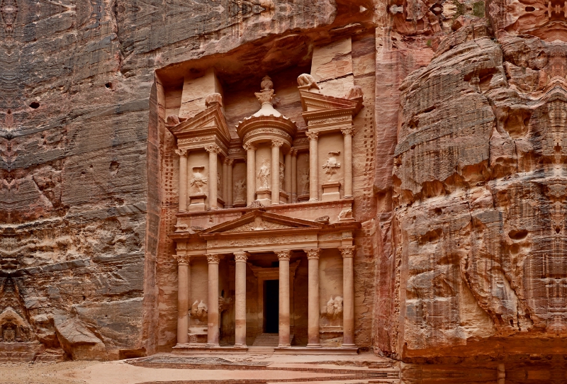 Schatzhaus oder Khazne al-Firaun in der antiken Stadt Petra