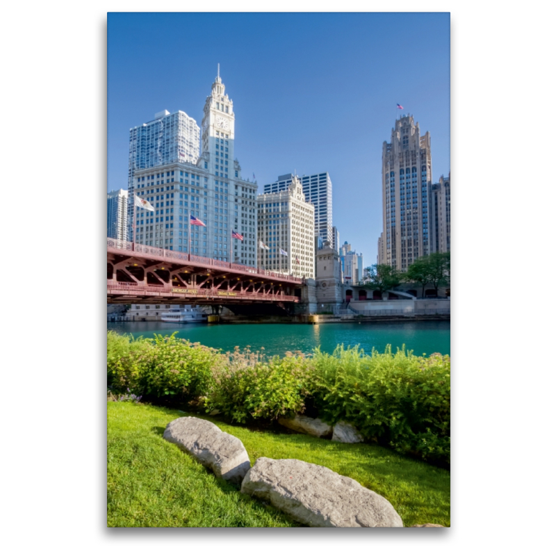 Chicago River und DuSable Bridge