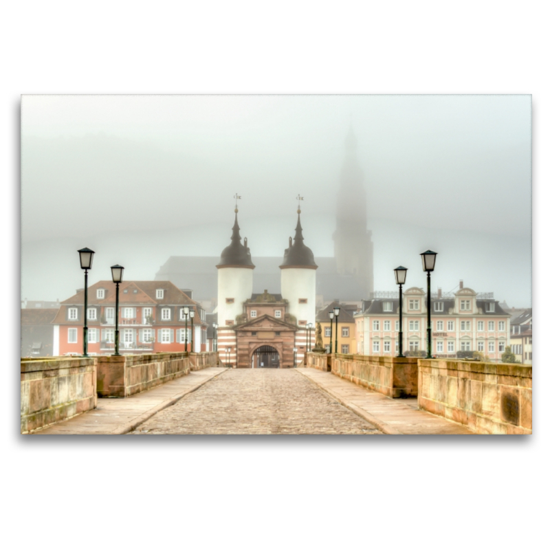 Heidelberg-Altstadt - Alte Brücke im Novembernebel