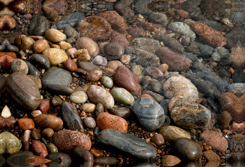 Steine am Strand, Caithness, Schottland