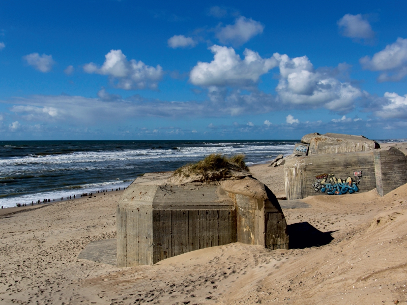 Deutsche Bunker am Strand in Kryle