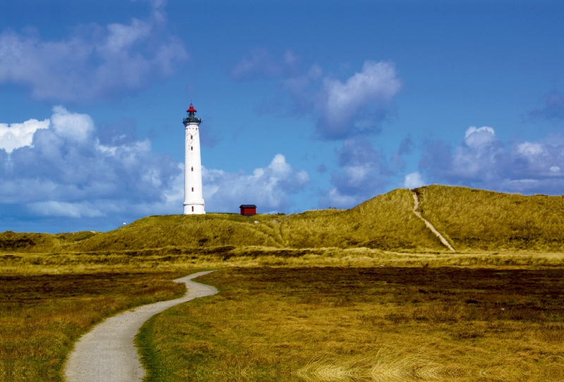 Blick auf den Leuchtturm Lyngvig Fyr