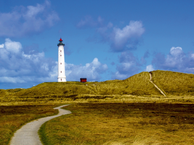 Blick auf den Leuchtturm Lyngvig Fyr