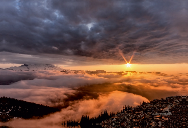 Mount Rainier NP - Blick auf Mt. Rainier