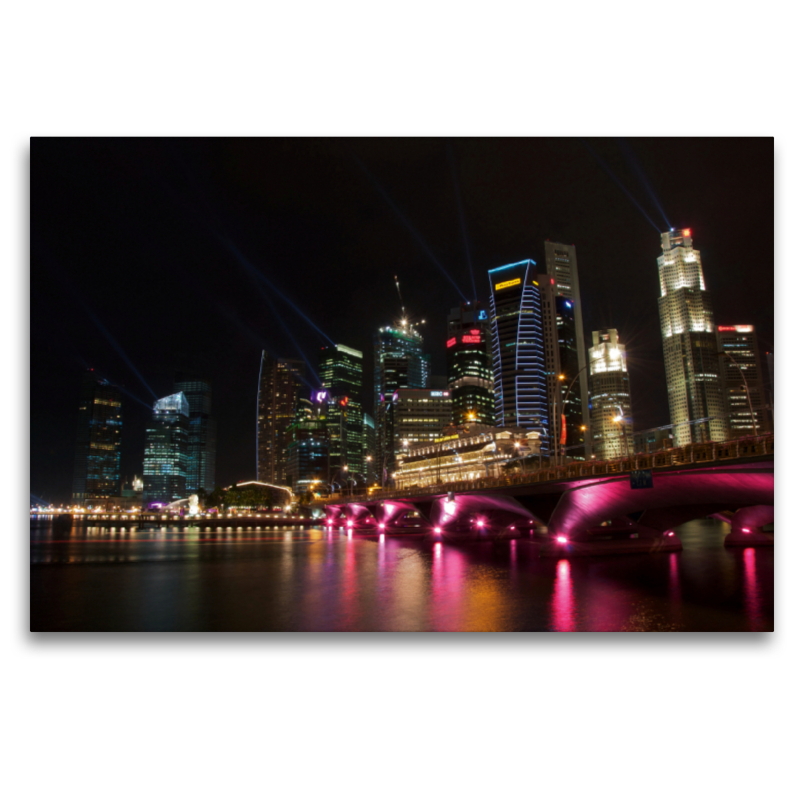 Esplanade-Brücke mit Singapur-Skyline