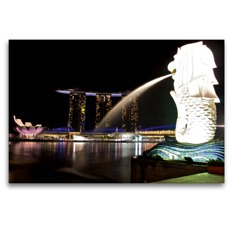 Singapur Merlion an der Bucht