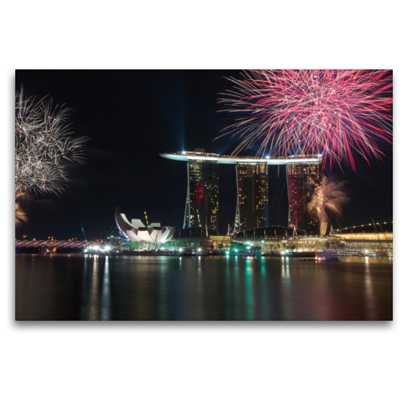 Feuerwerk über der Marina Bay