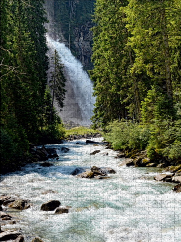 Krimmler Ache mit unterem Wasserfall