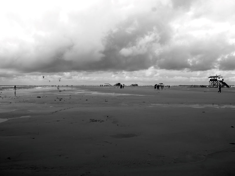 Pfahlbauten am Strand