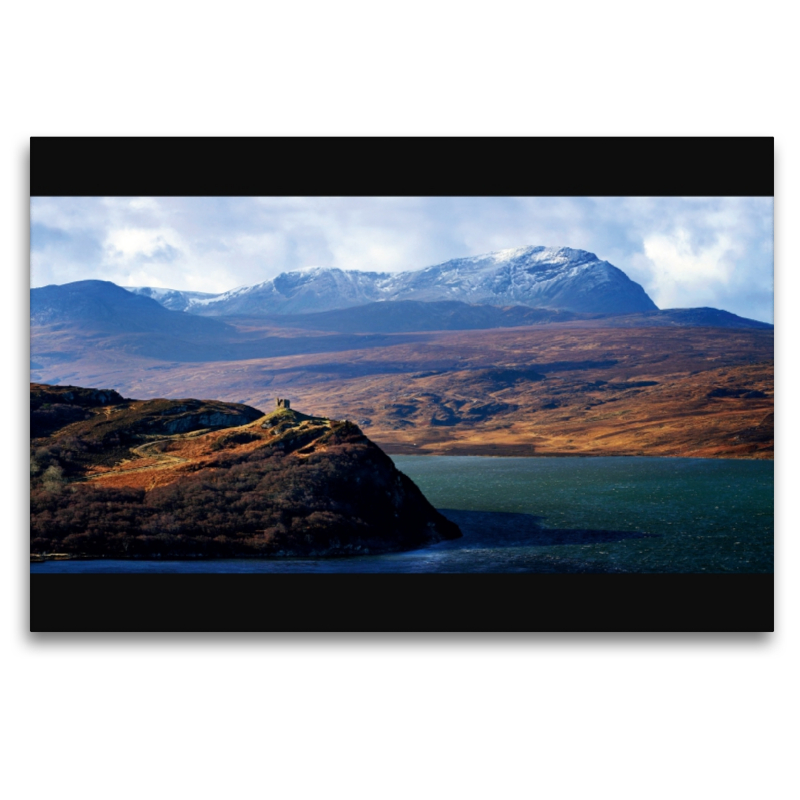 Panorama Castle Varrich, Kyle of Tongue, Sutherland, Schottland