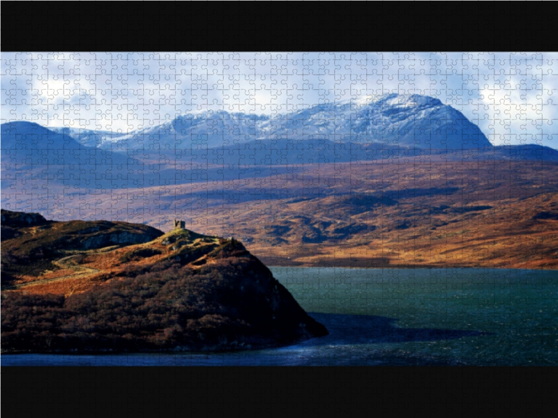 Panorama Castle Varrich, Kyle of Tongue, Sutherland, Schottland