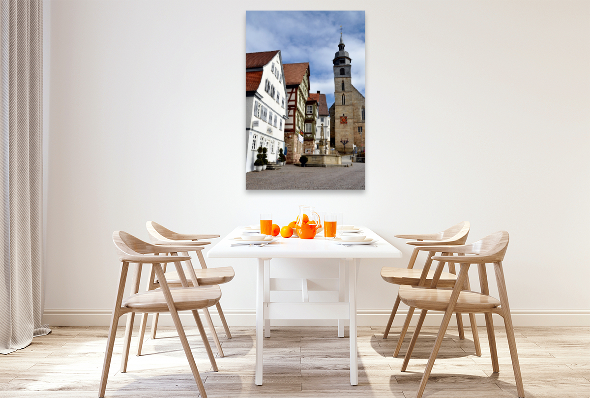 Böblingen, Stadtkirche. Fotografie auf Leinwand von Nicola Furkert