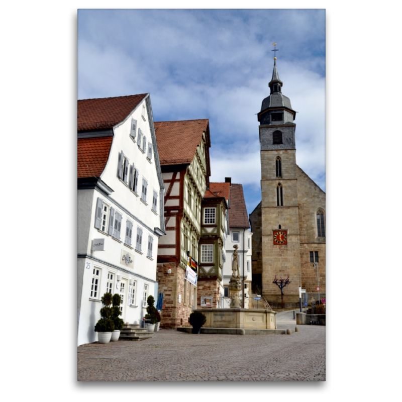 Böblingen, Stadtkirche. Fotografie auf Leinwand von Nicola Furkert